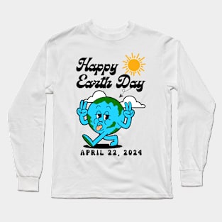 Funny Happy Earth Day 2024 Long Sleeve T-Shirt